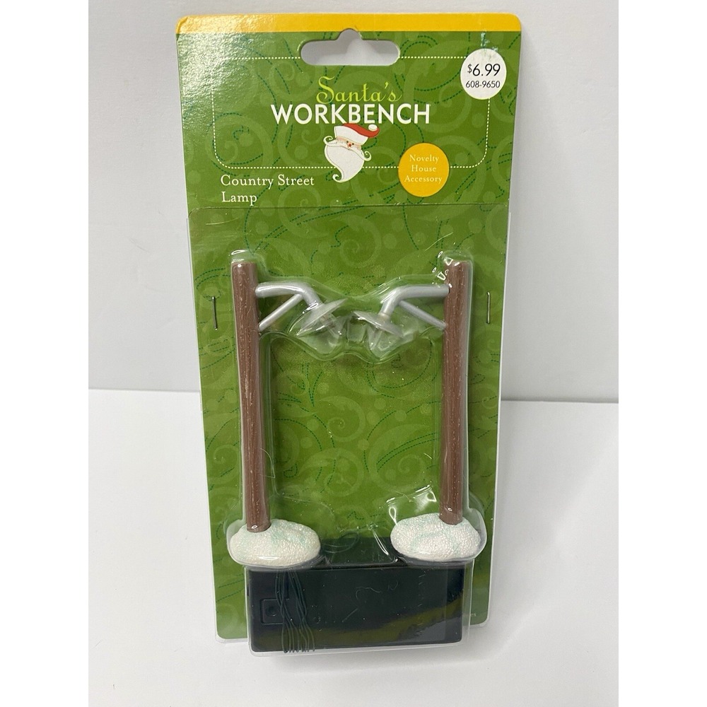 Santa's Workbench Country Street Lamps- 2002 Christmas Village Figure